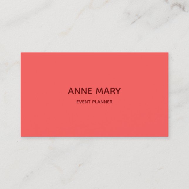 Professional Simple Minimal Orange Burgundy Red Business Card (Front)