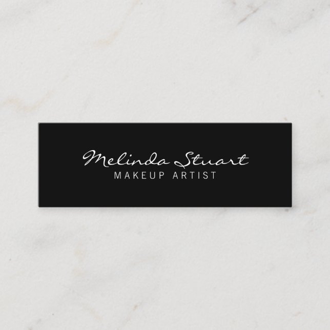 Professional Simple Modern Black and White Mini Business Card (Front)