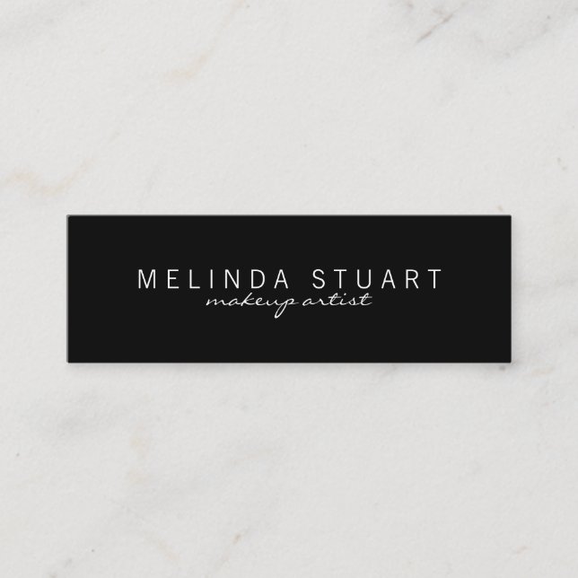 Professional Simple Modern Black Mini Business Card (Front)