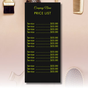 Professional Simple Modern Chartreuse Price List Menu