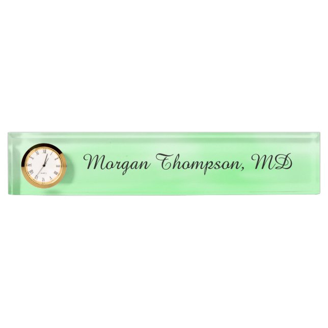 Professional Simple Modern Green Nameplate (Front)