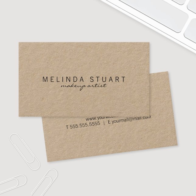 Professional Simple Modern Kraft Paper Business Card (Creator Uploaded)