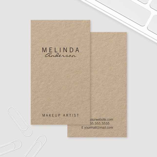 Professional Simple Modern Kraft Paper Business Card (Creator Uploaded)
