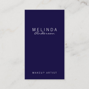 Professional Simple Modern Navy Blue and White Business Card