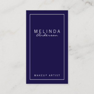 Professional Simple Modern Navy Blue and White Business Card