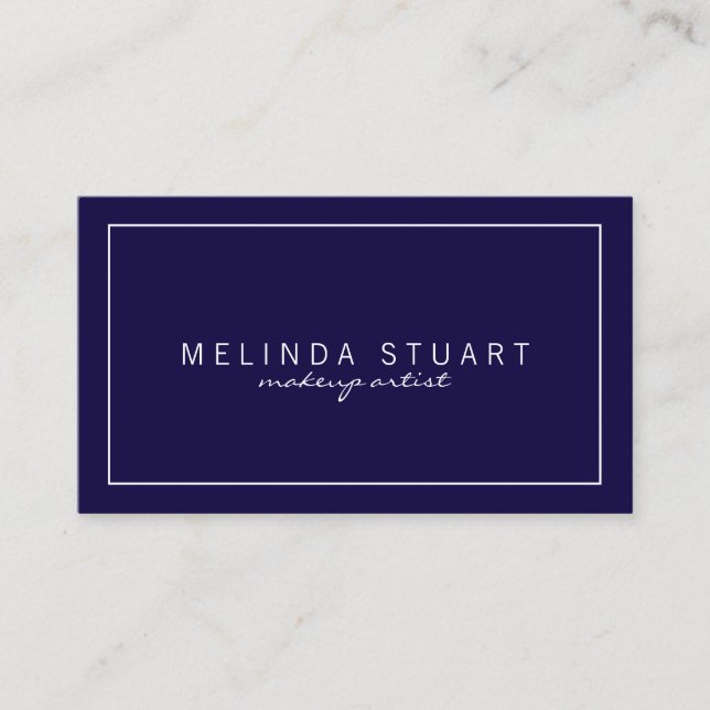 Professional Simple Modern Navy Blue Business Card (Front)