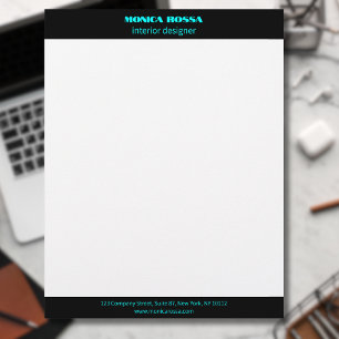Professional Simple Modern Neon Blue Letterhead