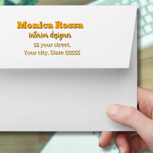 Professional Simple Modern Neon Orange Black Envelope