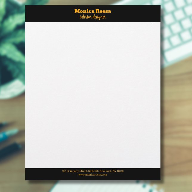 Professional Simple Modern Neon Orange Letterhead (Creator Uploaded)