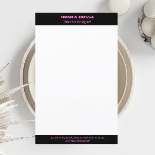 Professional Simple Modern Neon Pink Paper