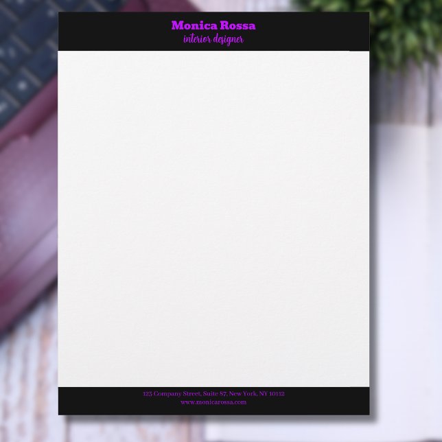 Professional Simple Modern Neon Purple Letterhead (Creator Uploaded)