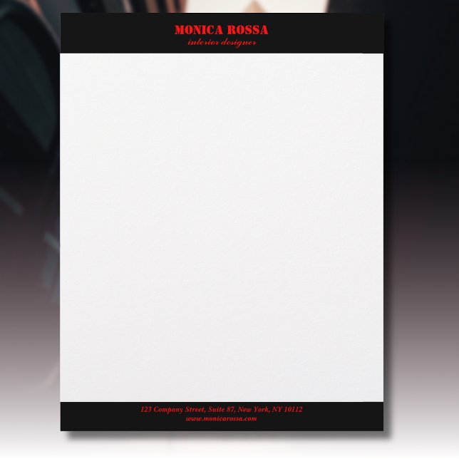 Professional Simple Modern Neon Red Letterhead (Creator Uploaded)