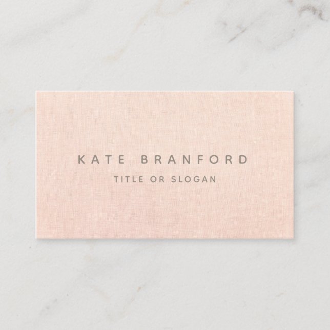 Professional Simple Modern Peach  Social Media Business Card (Front)
