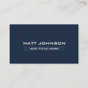 Professional Simple Navy Blue Business Card