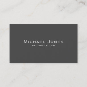 Professional Simple Plain Attorney Charcoal Business Card