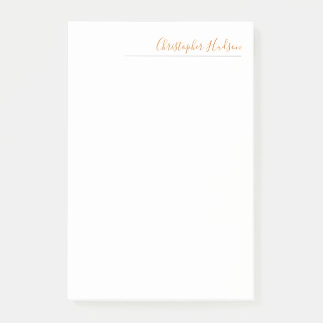 Professional Simple Plain Calligraphy Name Post-it Notes (Front)
