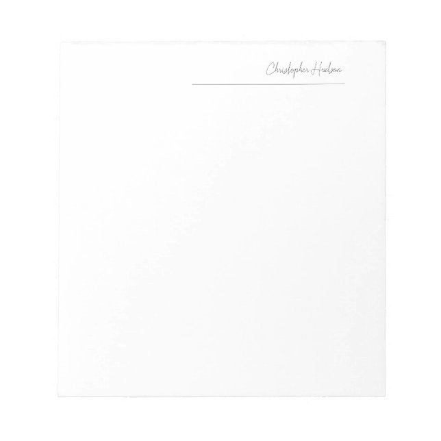 Professional Simple Plain Create Customise Notepad (Front)
