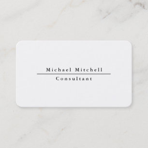 Professional Simple Plain Elegant Black & White Business Card