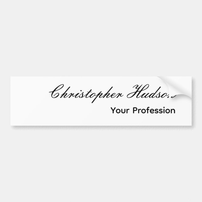 Professional Simple Plain Modern Minimalist Bumper Sticker (Front)
