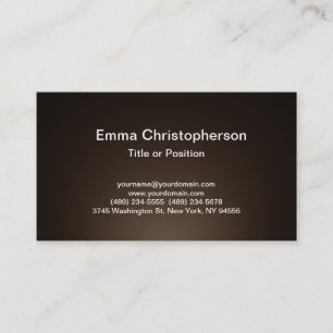 Professional Simple Plain Modern Sepia Brown Business Card