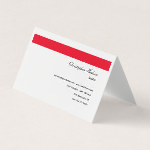 Professional Simple Plain Real Estate Red White Business Card