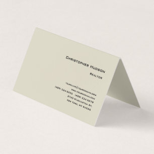 Professional Simple Plain Realtor Real Estate Business Card