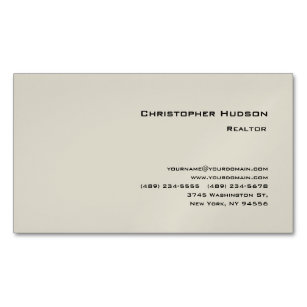Professional Simple Plain Realtor Real Estate Magnetic Business Card