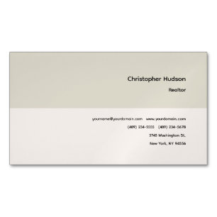 Professional Simple Plain Realtor Real Estate Magnetic Business Card
