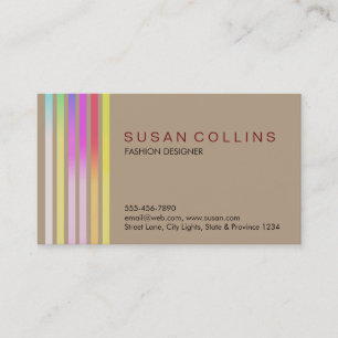 Professional Simple Plain Striped Elegant Modern Business Card