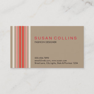 Professional Simple Plain Striped Elegant Modern Business Card