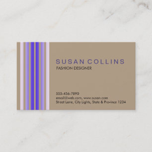Professional Simple Plain Striped Elegant Modern Business Card