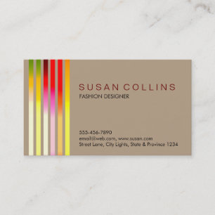 Professional Simple Plain Striped Elegant Modern Business Card