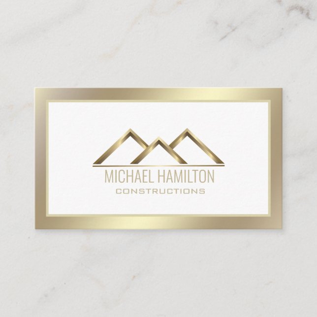 Professional simple real estate construction logo business card (Front)
