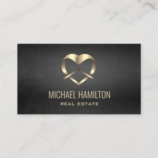 Professional simple real estate construction logo  business card (Front)