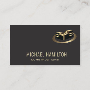 Professional simple real estate construction logo  business card