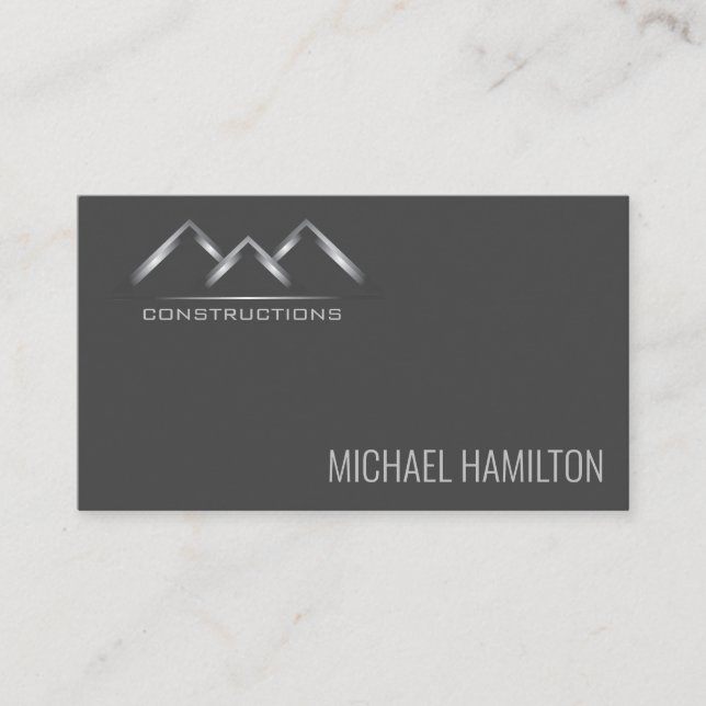 Professional simple real estate construction logo business card (Front)