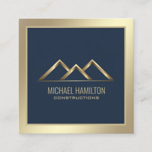 Professional simple real estate construction logo square business card