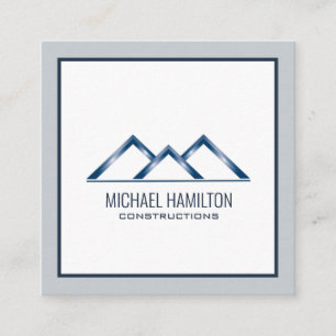 Professional simple real estate construction logo square business card