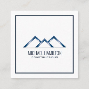 Professional simple real estate construction logo square business card