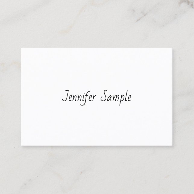 Professional Simple Template Hand Script Modern Business Card (Front)