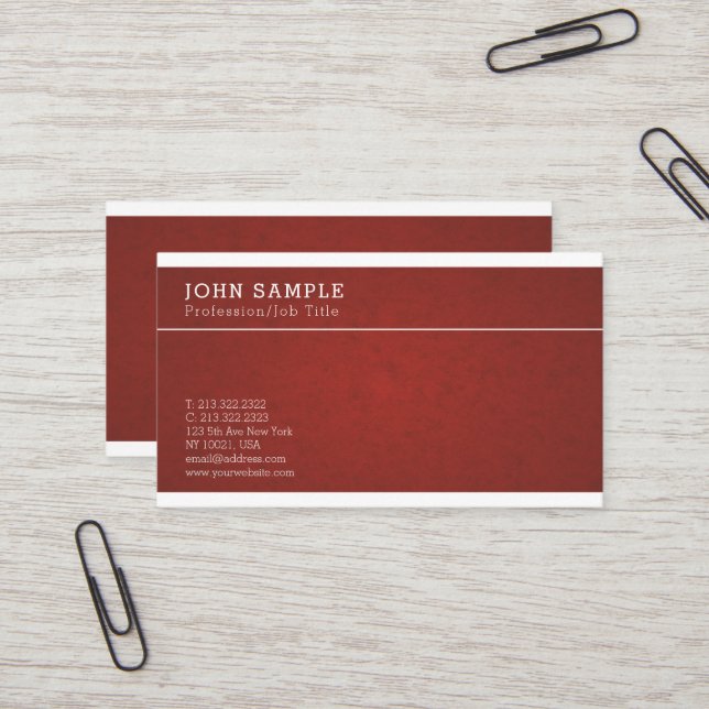 Professional Simple Vintage Sophisticated Business Card (Front/Back In Situ)