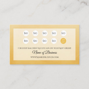 Professional Simple Yellow Punch Loyalty Rewards Card