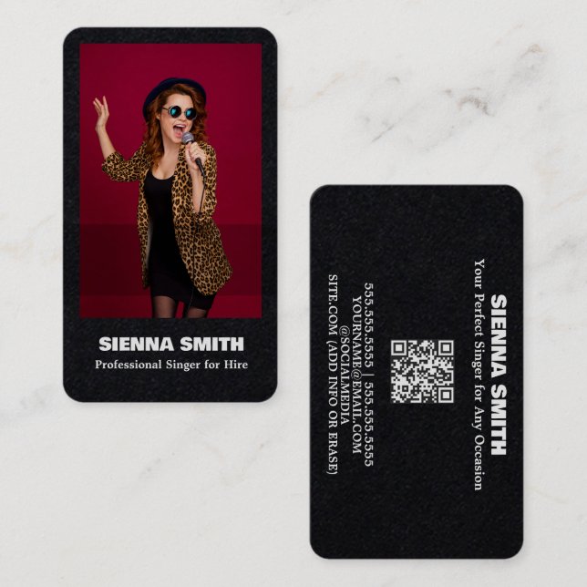 Professional Singer Custom QR Premium Business Card (Front/Back)