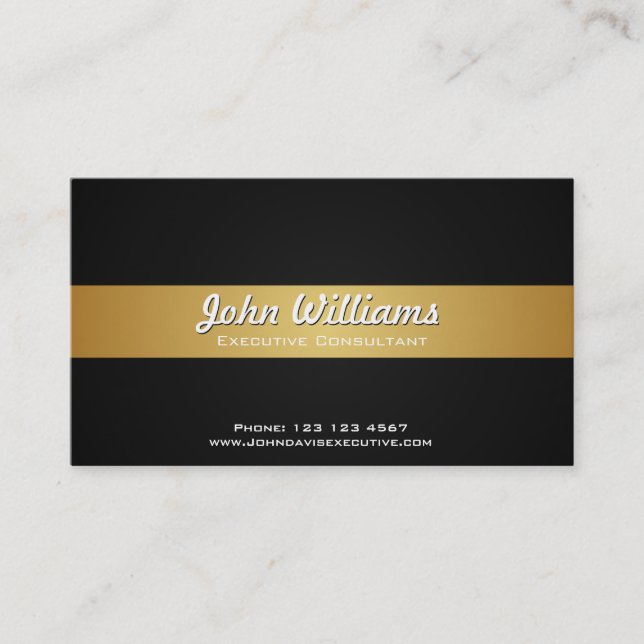 Professional single black metal professional gold business card (Front)