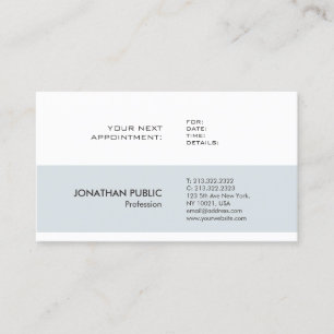 Professional Sleek Chic Appointment Reminder Plain Card