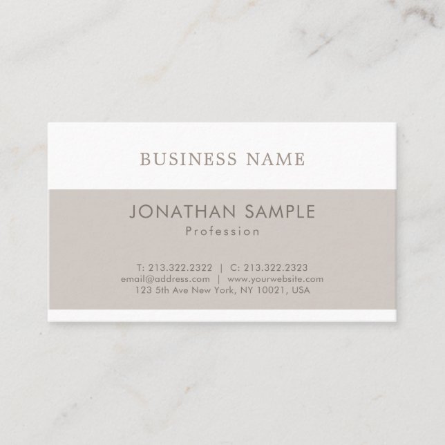 Professional Sleek Graphic Design Modern Plain Business Card (Front)