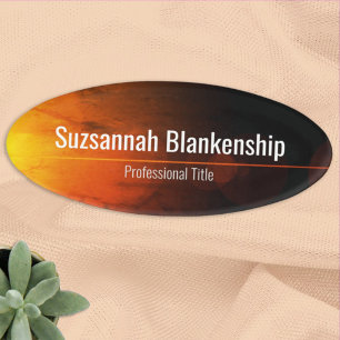 Professional Sleek Sunset Template Name Tag