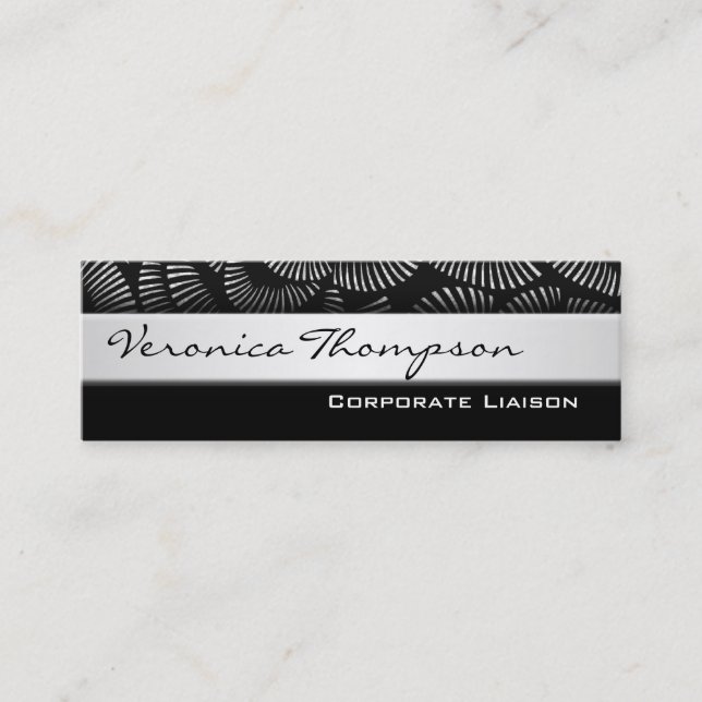 Professional Slim Line Black Business Cards (Front)