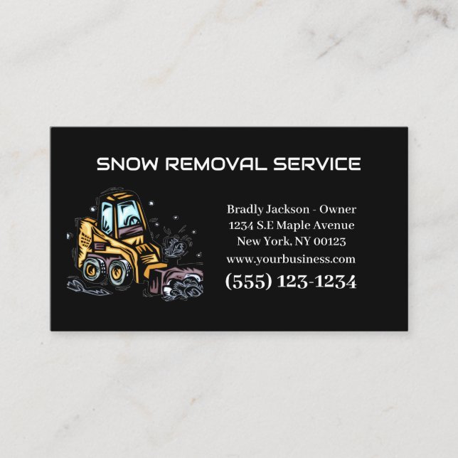 Professional Snow Removal Service Business Card (Front)
