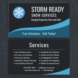 Professional Snow Removal Service Company Business Card